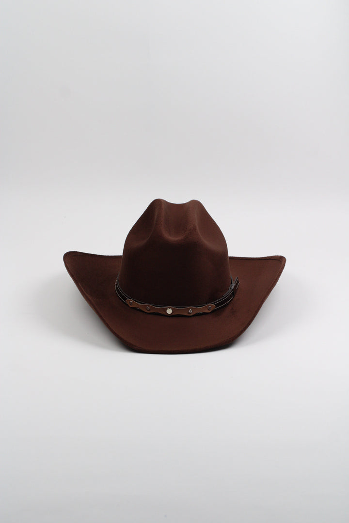 Texana Vegan Suede Cowboy Hat - Chocolate