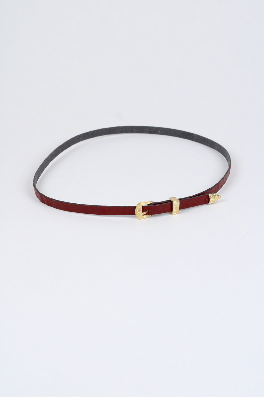 *Ostrich Print Leather Hat Band w/ Buckle