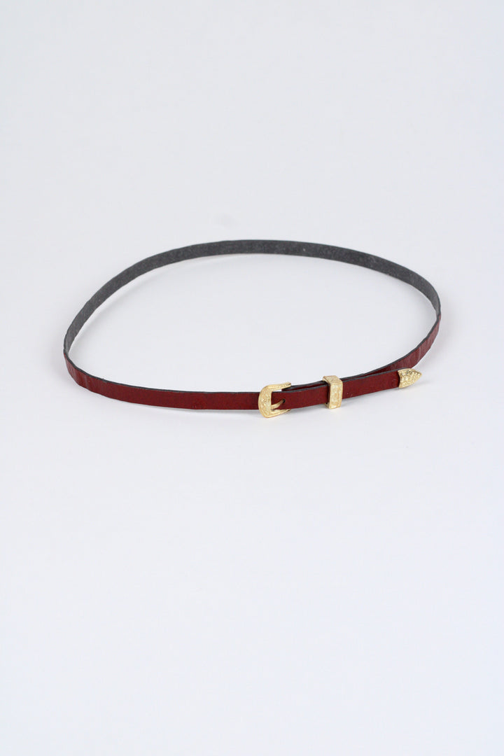 *Ostrich Print Leather Hat Band w/ Buckle