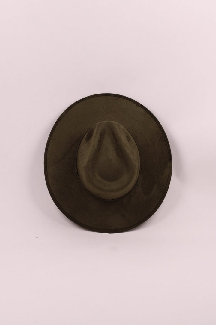 Vegan Suede Rancher Hat - Olive Green
