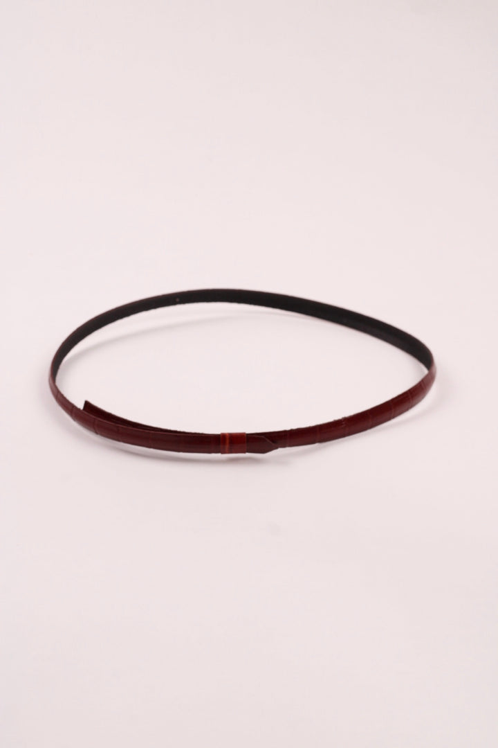 Leather Crocodile Hat Band / Falu Red