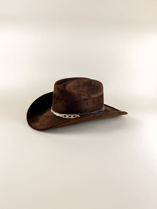 Texana Vegan Suede Cowboy Hat- Chocolate