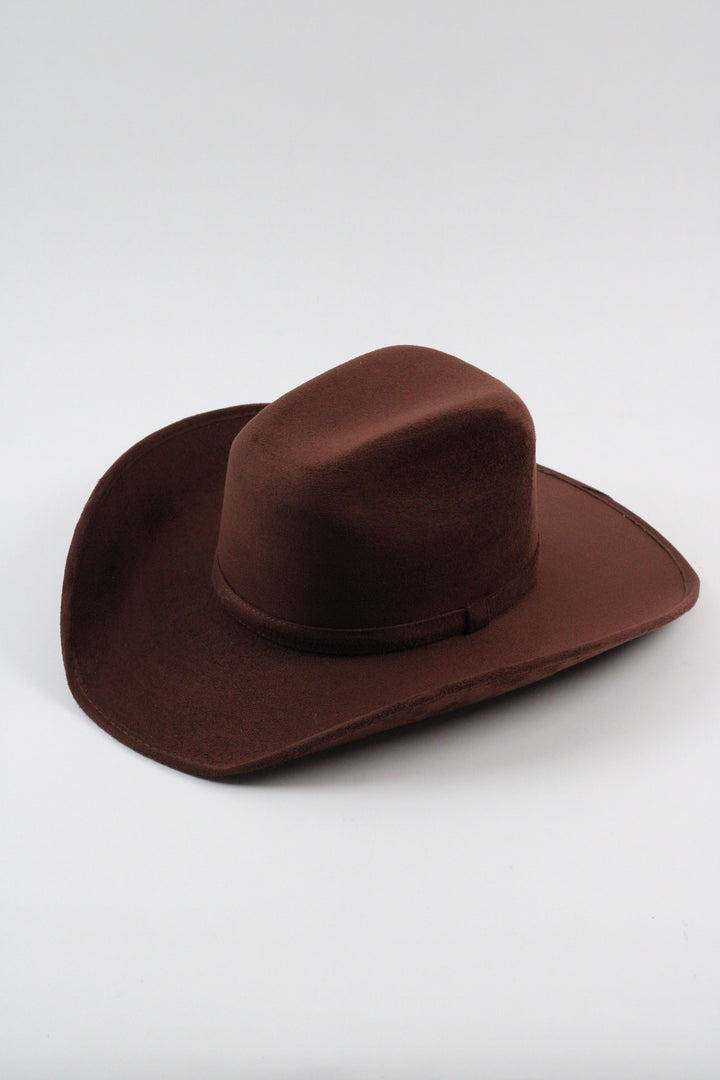 Austin Vegan Suede Cowboy Hat Classic - Chocolate