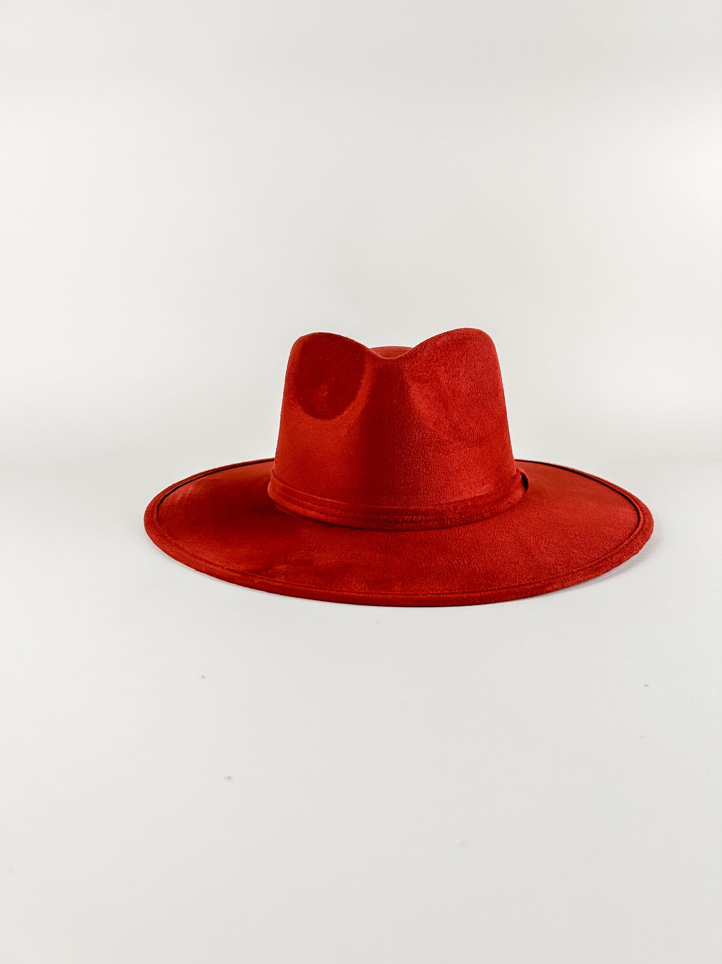 Vegan Suede Teardrop Hat- Lipstick Red