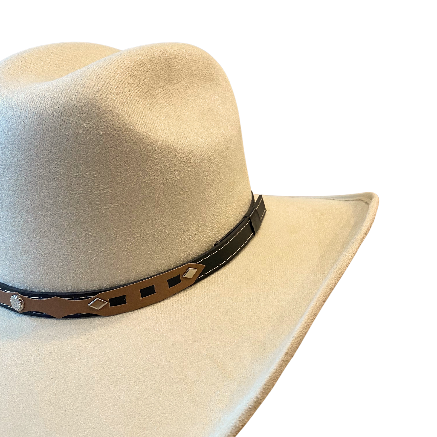 Austin Vegan Suede Cowboy Hat- Cream