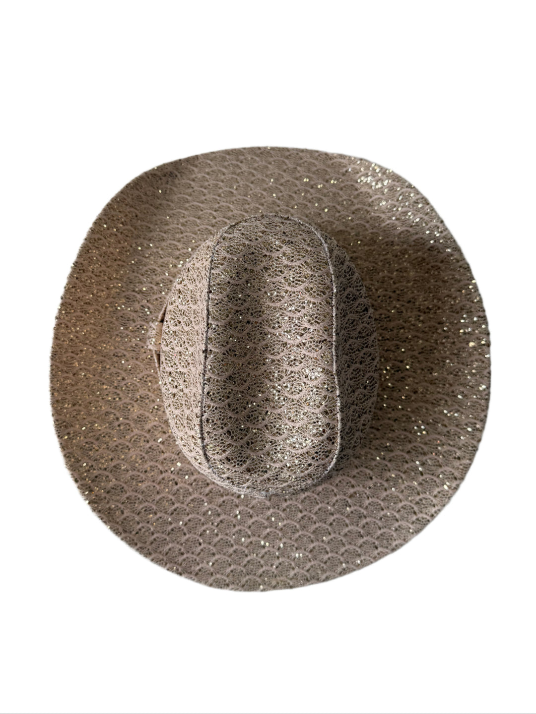 Western Cowboy Glitter Hat- Gold Scallop Textured