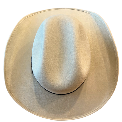 Austin Vegan Suede Cowboy Hat- Cream