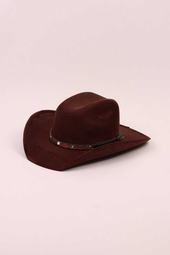 Austin Vegan Suede Cowboy Hat- Chocolate Brown