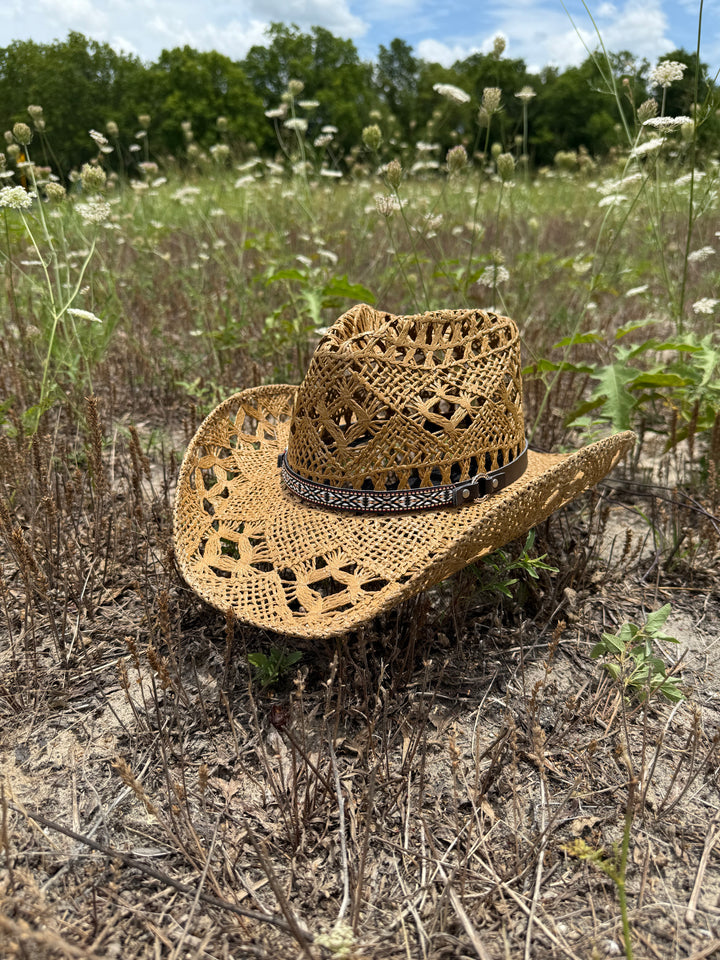 Bayside Rancher Raffia Hat - Khaki