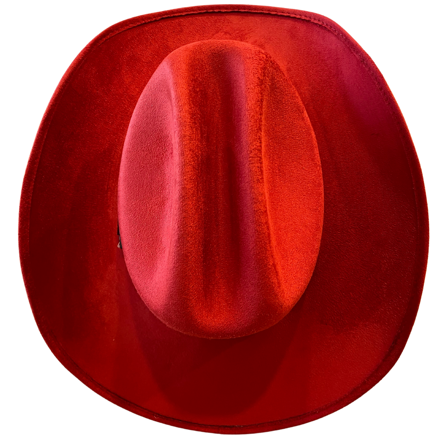 Texana Vegan Suede Cowboy Hat- Lipstick Red