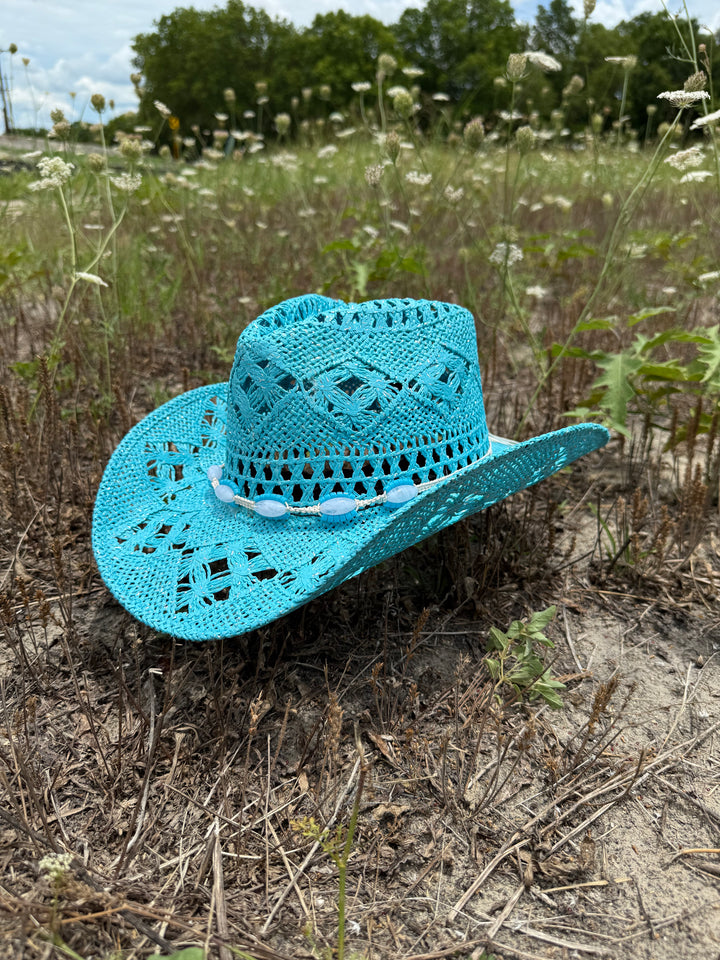 Bayside Rancher Raffia Hat - Blue