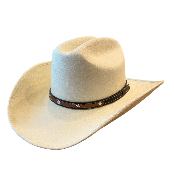 Texana Vegan Suede Cowboy Hat - Cream
