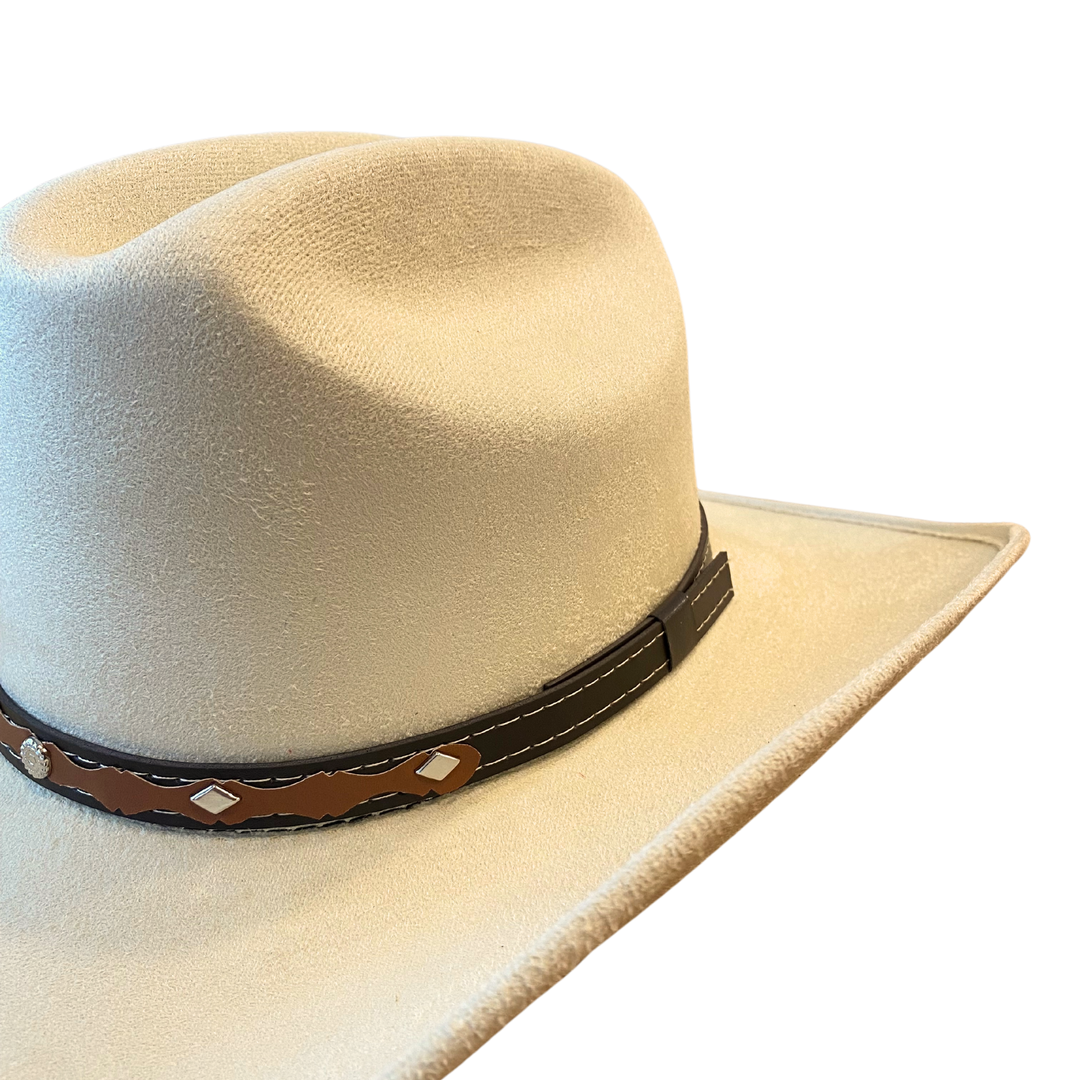 Texana Vegan Suede Cowboy Hat - Cream