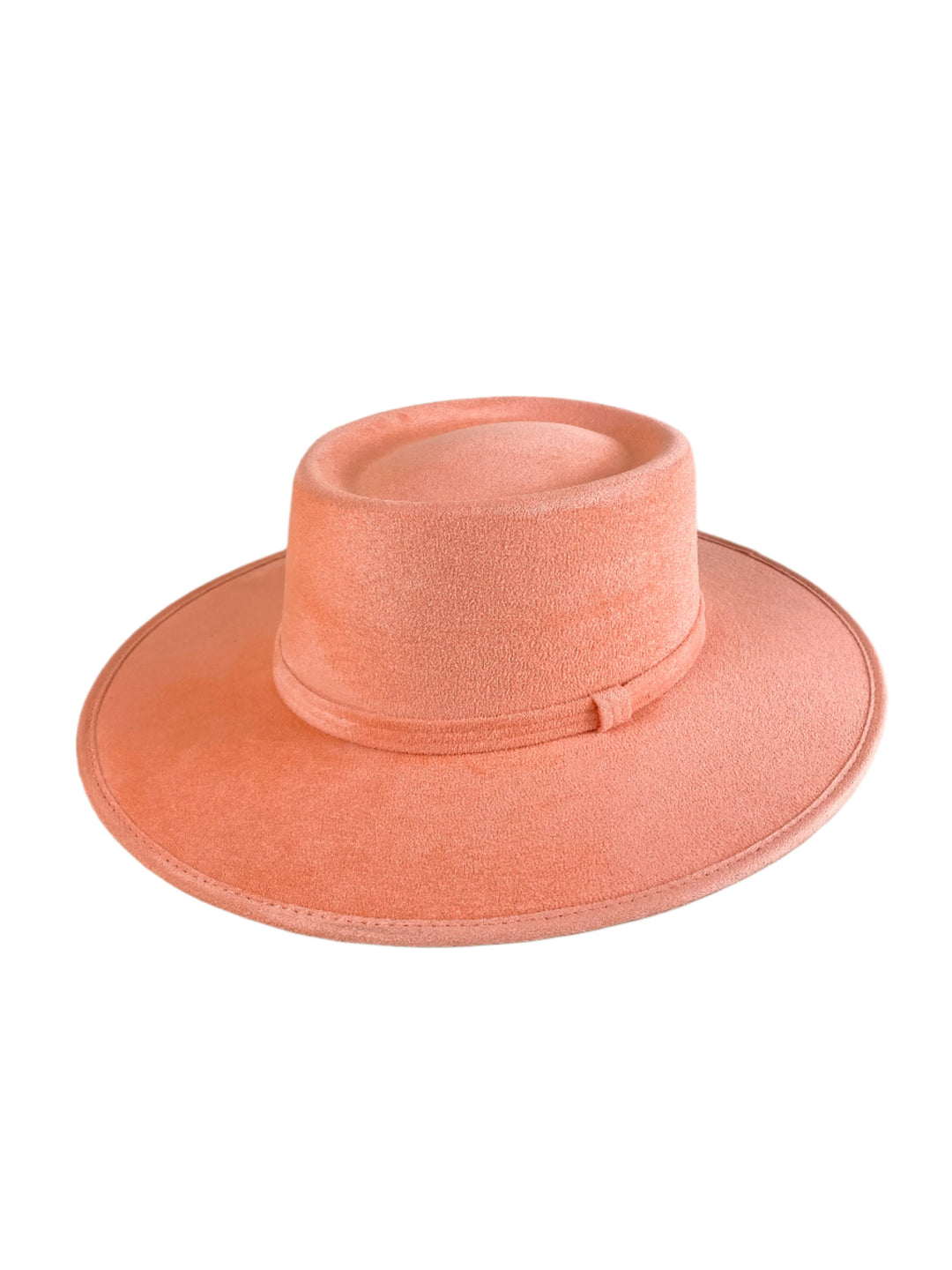 Vegan Suede Gambler Hat- Peach