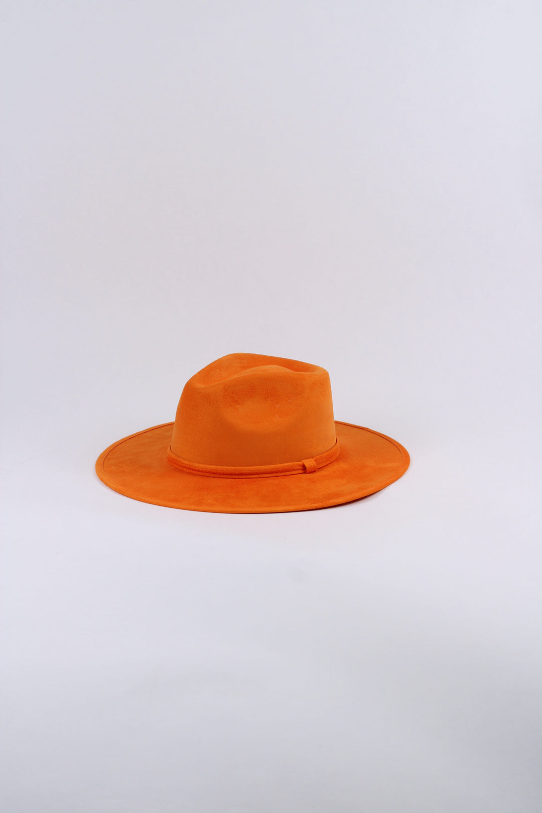 Vegan Suede Rancher Hat - Bright Orange