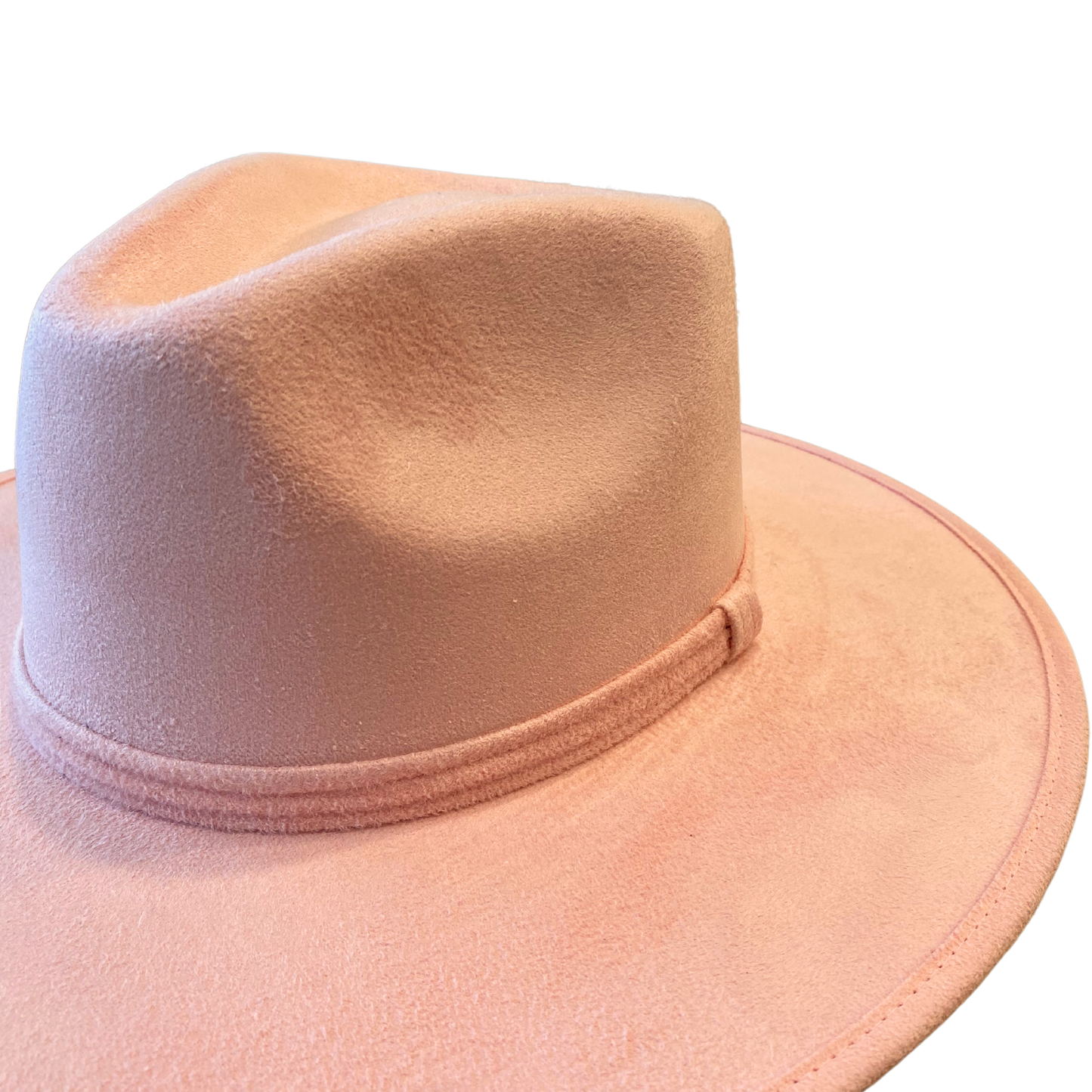 Vegan Suede Rancher Hat - Blush Pink