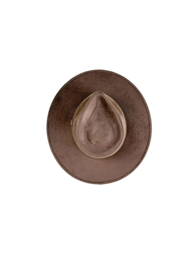 Vegan Suede Teardrop Hat - Mocha