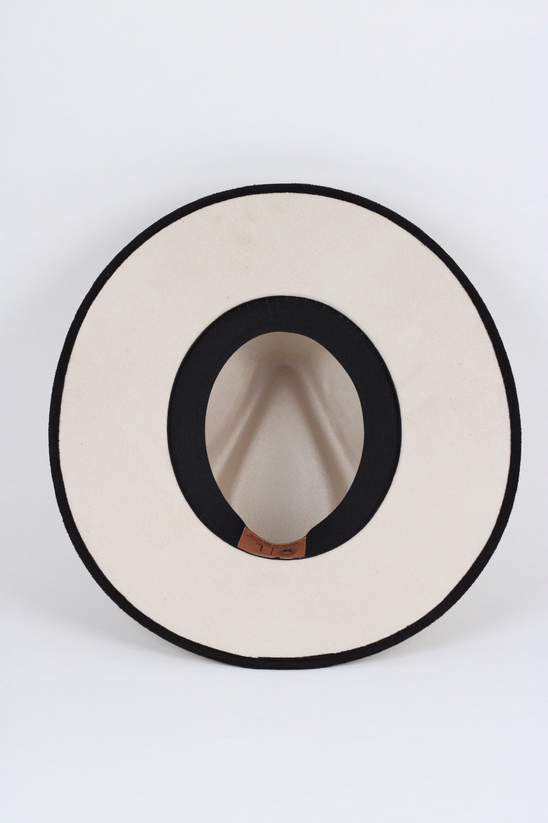 Vegan Suede Rancher Hat - Duo Tone -  Ivory + Black