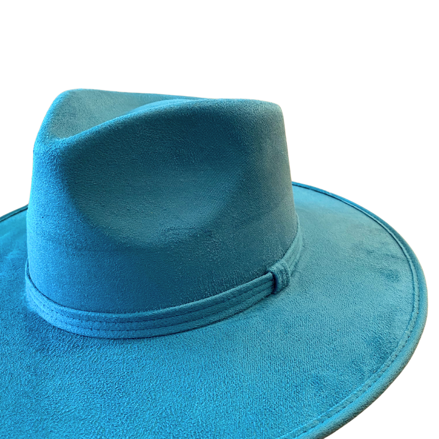 Vegan Suede Teardrop Hat- Teal