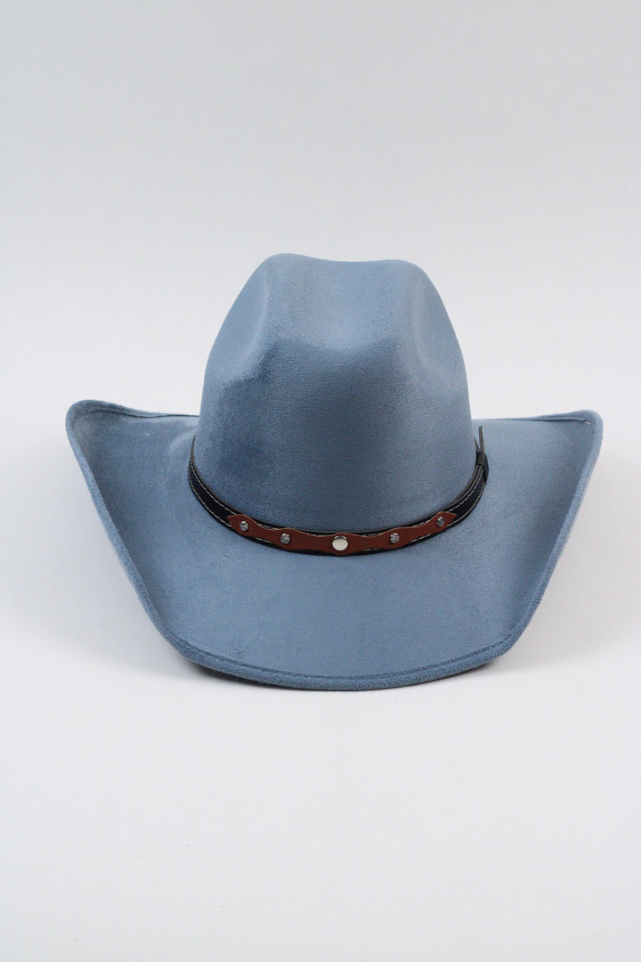 Austin Vegan Suede Cowboy Hat- Steel Blue
