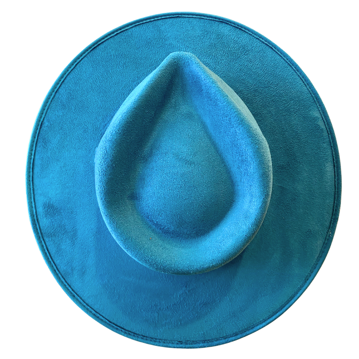 Vegan Suede Teardrop Hat - Turquoise