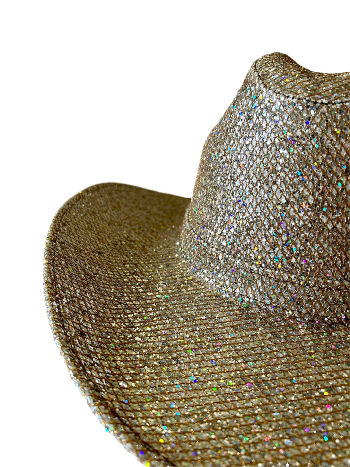 Western Glitter Hat - Champagne