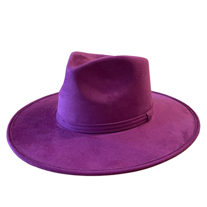 Vegan Suede Teardrop Hat- Purple