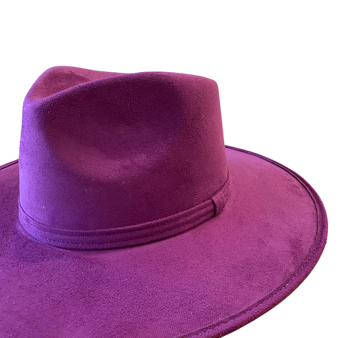 Vegan Suede Teardrop Hat - Purple