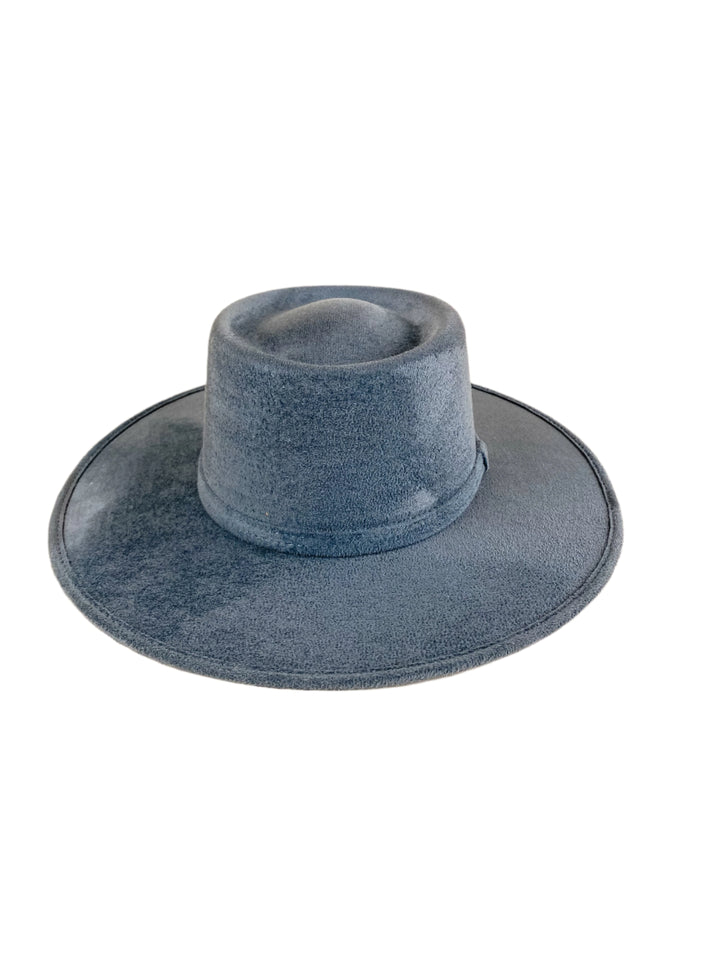 Vegan Suede Gambler Hat- Peacock