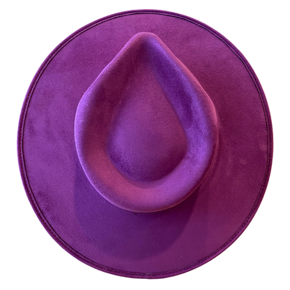 Vegan Suede Teardrop Hat- Purple