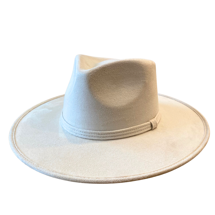 Vegan Suede Teardrop Hat - Ivory