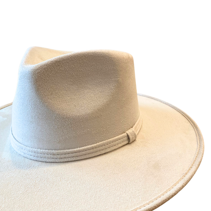 Vegan Suede Teardrop Hat- Ivory