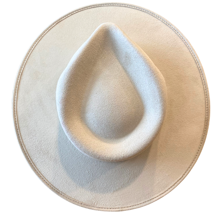 Vegan Suede Teardrop Hat - Ivory