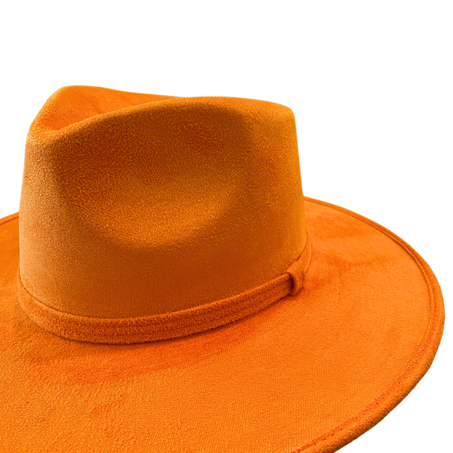 Vegan Suede Teardrop Hat- Pumpkin Orange