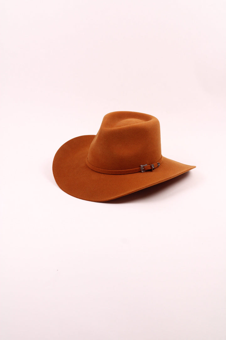 Lainey Merino Wool Western Hat - Caramel