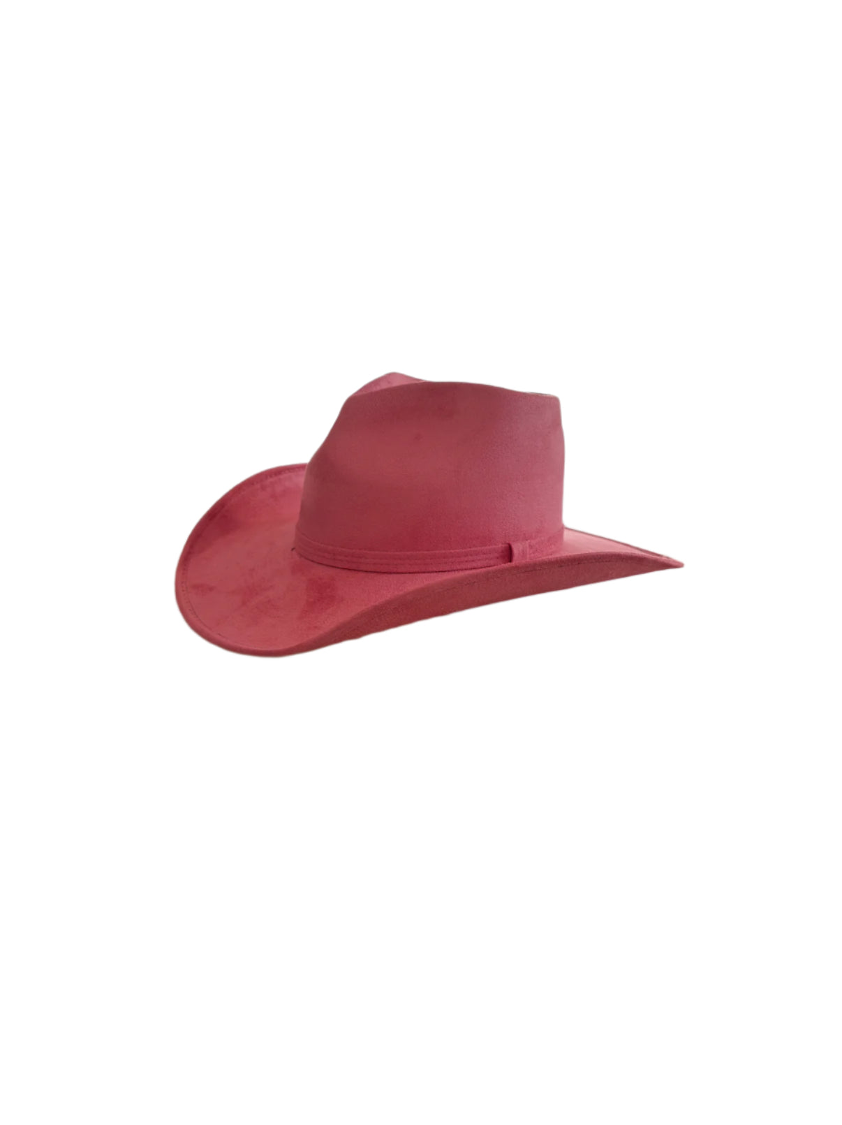 Vegan Suede Heart Shaped Cowboy Hat- Coral