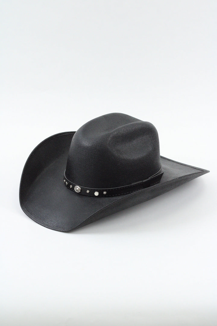 Lonestar Bull Rider Straw Cowboy Hat - Black