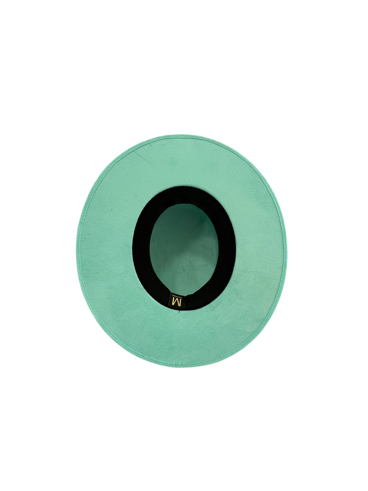 Vegan Suede Flat Top Hat-  Mint
