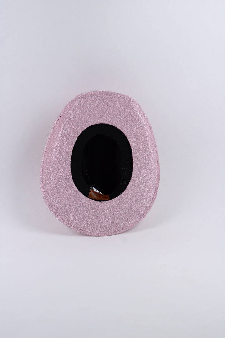 Imperfect Western Cowboy Glitter Hat- Light Pink