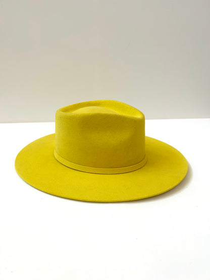 Emery Merino Wool Teardrop Rancher Hat - Yellow