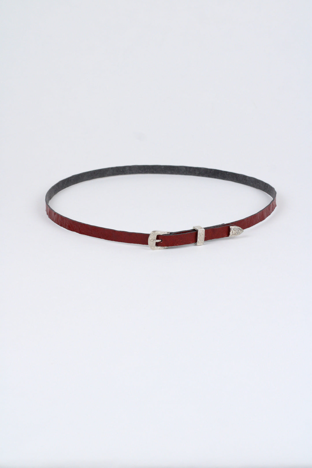 *Ostrich Print Leather Hat Band w/ Buckle