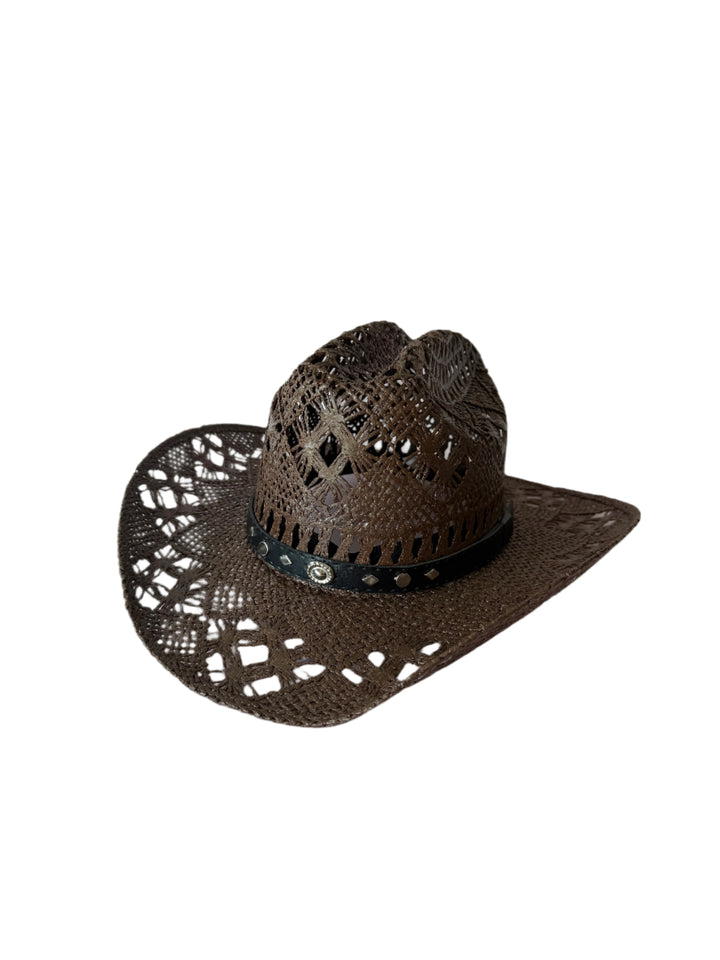 The Santa Ana Raffia Cowboy Hat - Chocolate