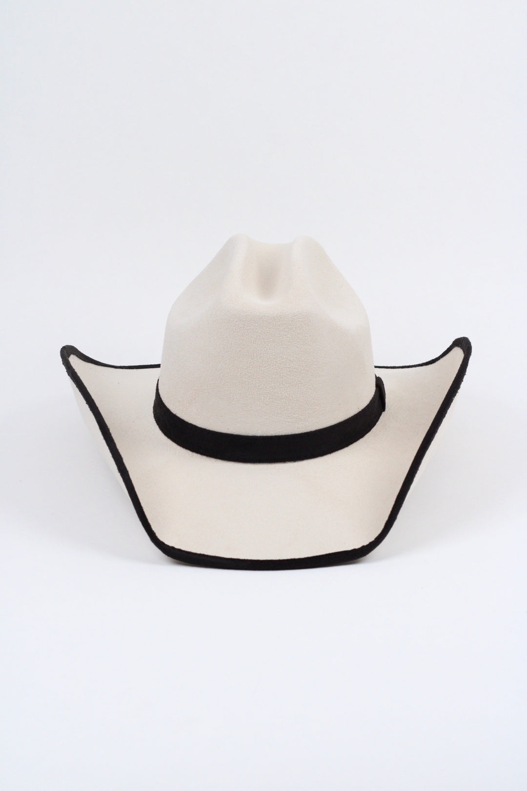 Texana Vegan Suede Cowboy Hat -Duo Tone - Ivory + Black