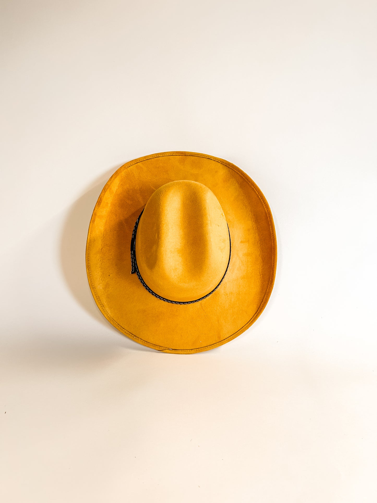 Austin Vegan Suede Cowboy Hat- Mustard Yellow