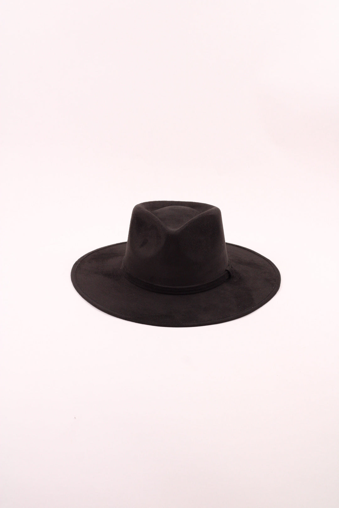 Vegan Suede Teardrop Hat - Black
