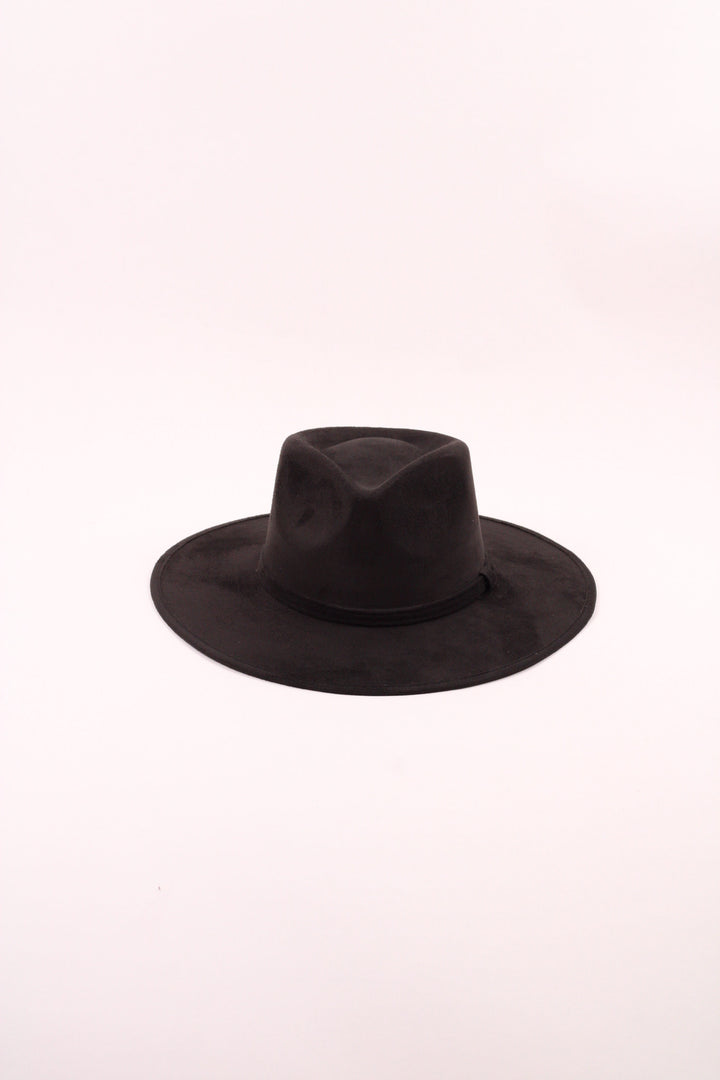 Vegan Suede Teardrop Hat - Black