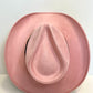 Santa Fe Vegan Suede Cowboy Rancher Hat- Blush Pink