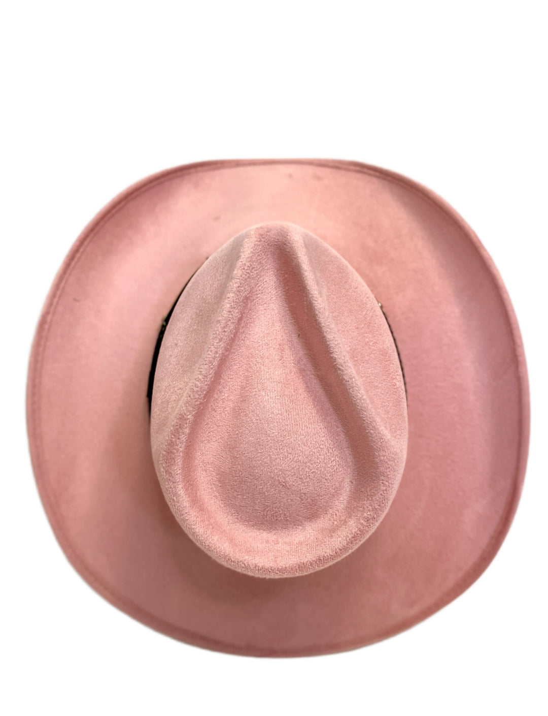 Santa Fe Vegan Suede Cowboy Rancher Hat- Blush Pink
