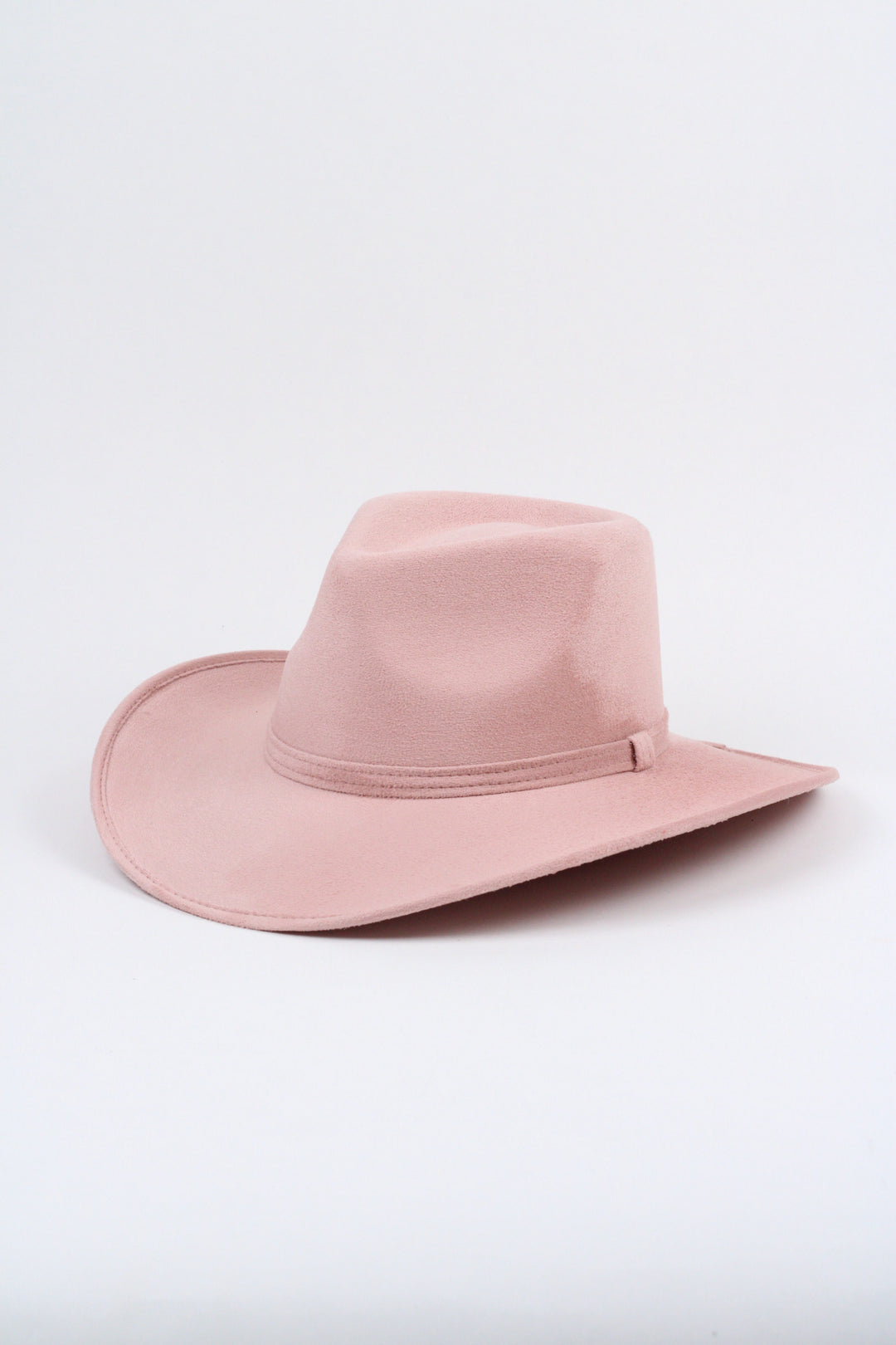 Amarillo Vegan Suede Cowboy Rancher Hat- Pale Dusty Rose