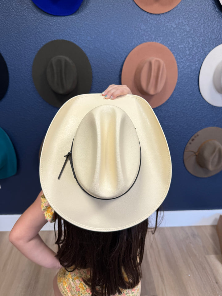 Kids Bronco Structured Cowboy Hat - Ivory